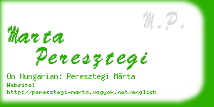 marta peresztegi business card